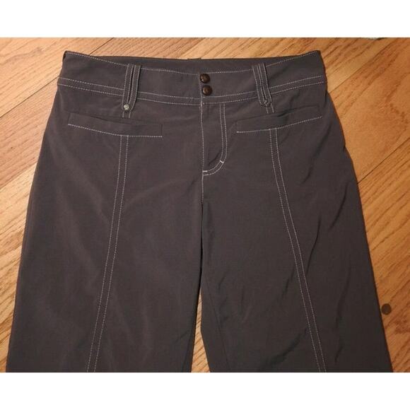 Athleta Tear Away Capri Pants Brown Size 4 Stretch Activewear EUC - Picture 3 of 10